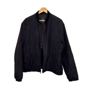 Black suede bomber jacket